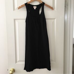 Mossimo Supply Co Black Tank Dress Gathered Front Racer Back XS 100% Cotton